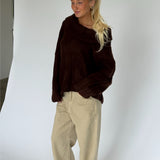 CIELO off shoulder strik, brun