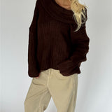 CIELO off shoulder strik, brun