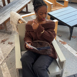 CIELO off shoulder strik, brun