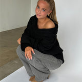 CIELO off shoulder strik, sort