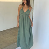 COLETTE maxi kjole, kaki