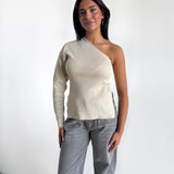 COLLINS one shoulder bluse, beige