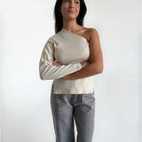 COLLINS one shoulder bluse, beige