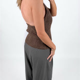 CYNTHIA strikket top, brun