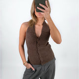 CYNTHIA strikket top, brun