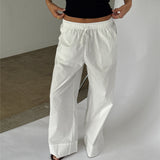 DANIA wide leg bukser, hvid