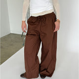 DANIA wide leg bukser, brun