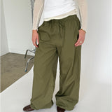 DANIA wide leg bukser, grøn