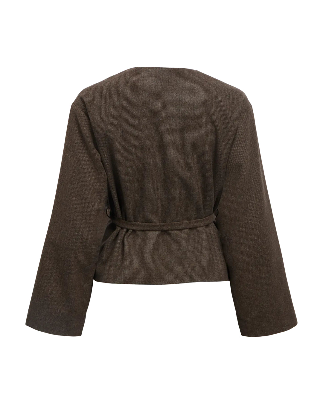 Produktbillede af brun Darla jakke. Set bagfra. Fra BySofieSønderby.