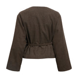 Produktbillede af brun Darla jakke. Set bagfra. Fra BySofieSønderby.