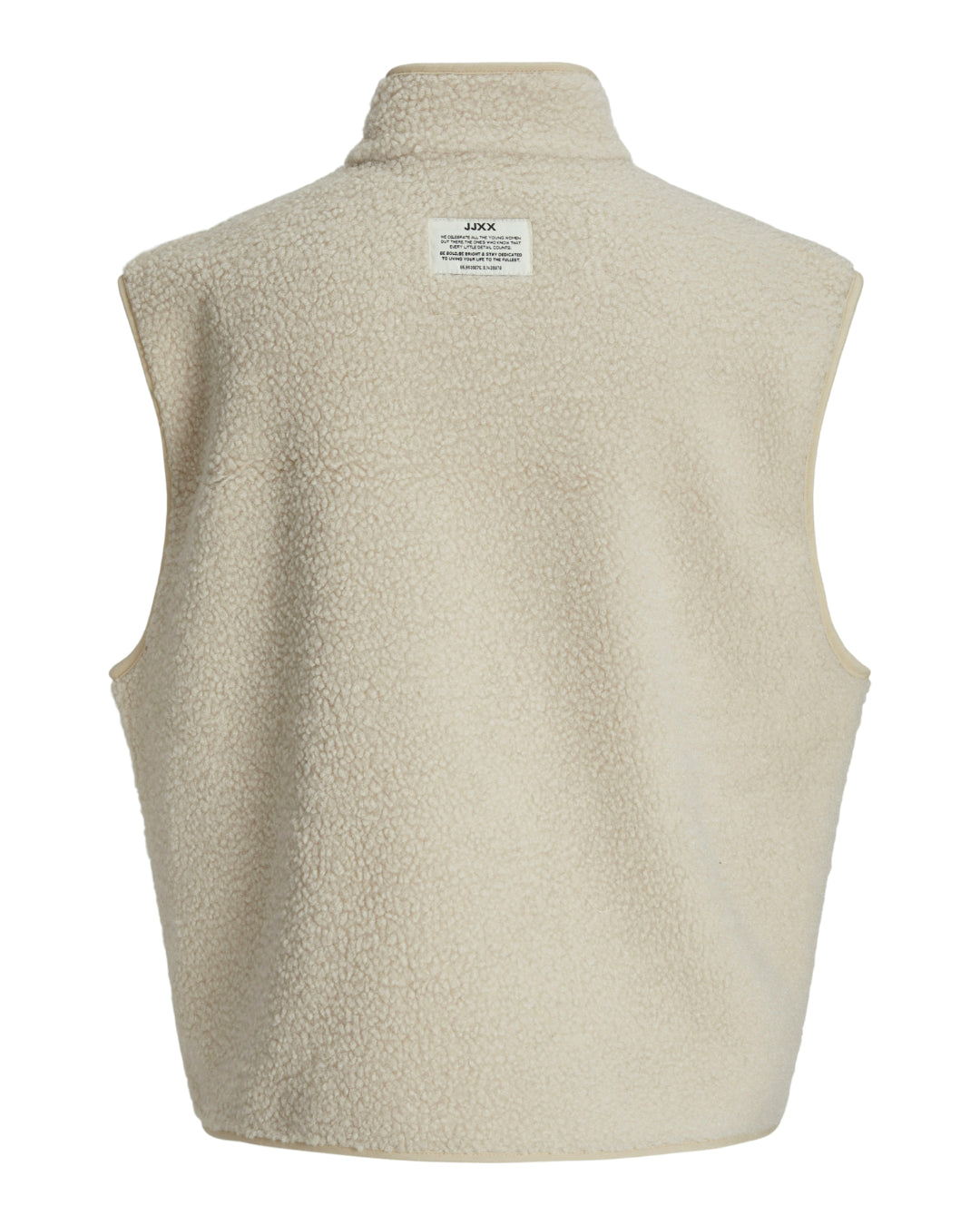 Produktbillede af beige DAWN vest. Set bagfra. Fra BySofieSønderby.
