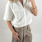 DAYANA denim skjorte, hvid