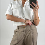 DAYANA denim skjorte, hvid