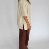 MINNIE oversized kortærmet blazer, creme