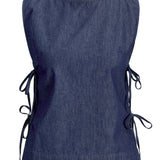 DEBBY top med bindebånd, navy