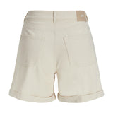 Produktfoto af bagsiden af DORA shorts, beige på hvid baggrund - fra BySofieSønderby