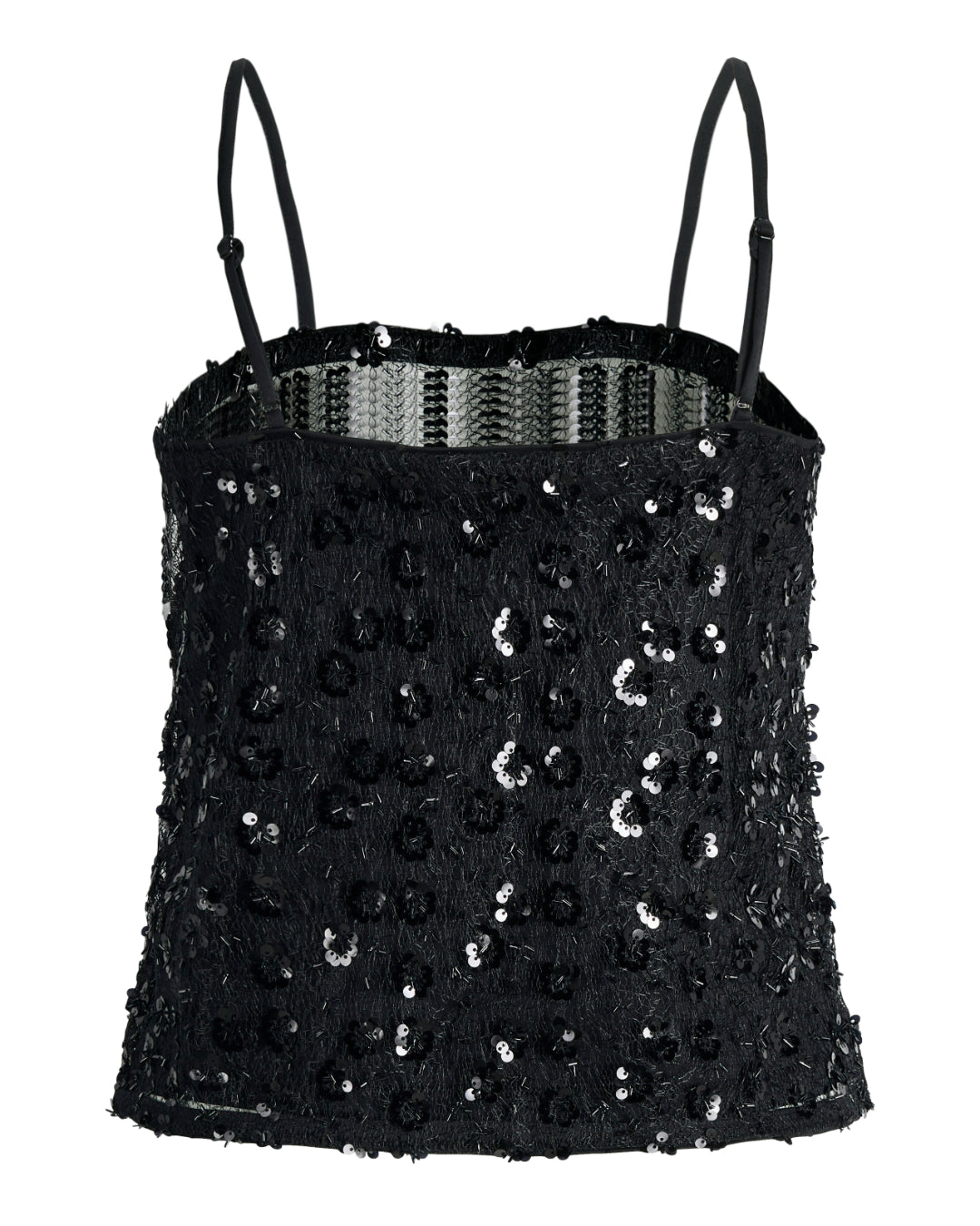 Produktbillede af sort DREAM top med pailetter. Set bagfra. Fra BySofieSønderby