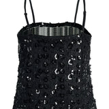 Produktbillede af sort DREAM top med pailetter. Set bagfra. Fra BySofieSønderby