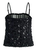 Produktbillede af sort DREAM top med pailetter. Set bagfra. Fra BySofieSønderby