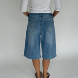 DREW denim jorts, lyseblå