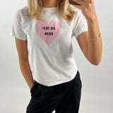 DUMP HIM baby tee, hvid