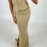 ELISABETH nederdel, beige/guld