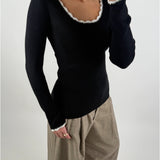 ELLA bluse, sort/hvid