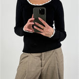 ELLA bluse, sort/hvid