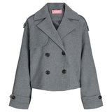 CARLIE kort trenchcoat, grå
