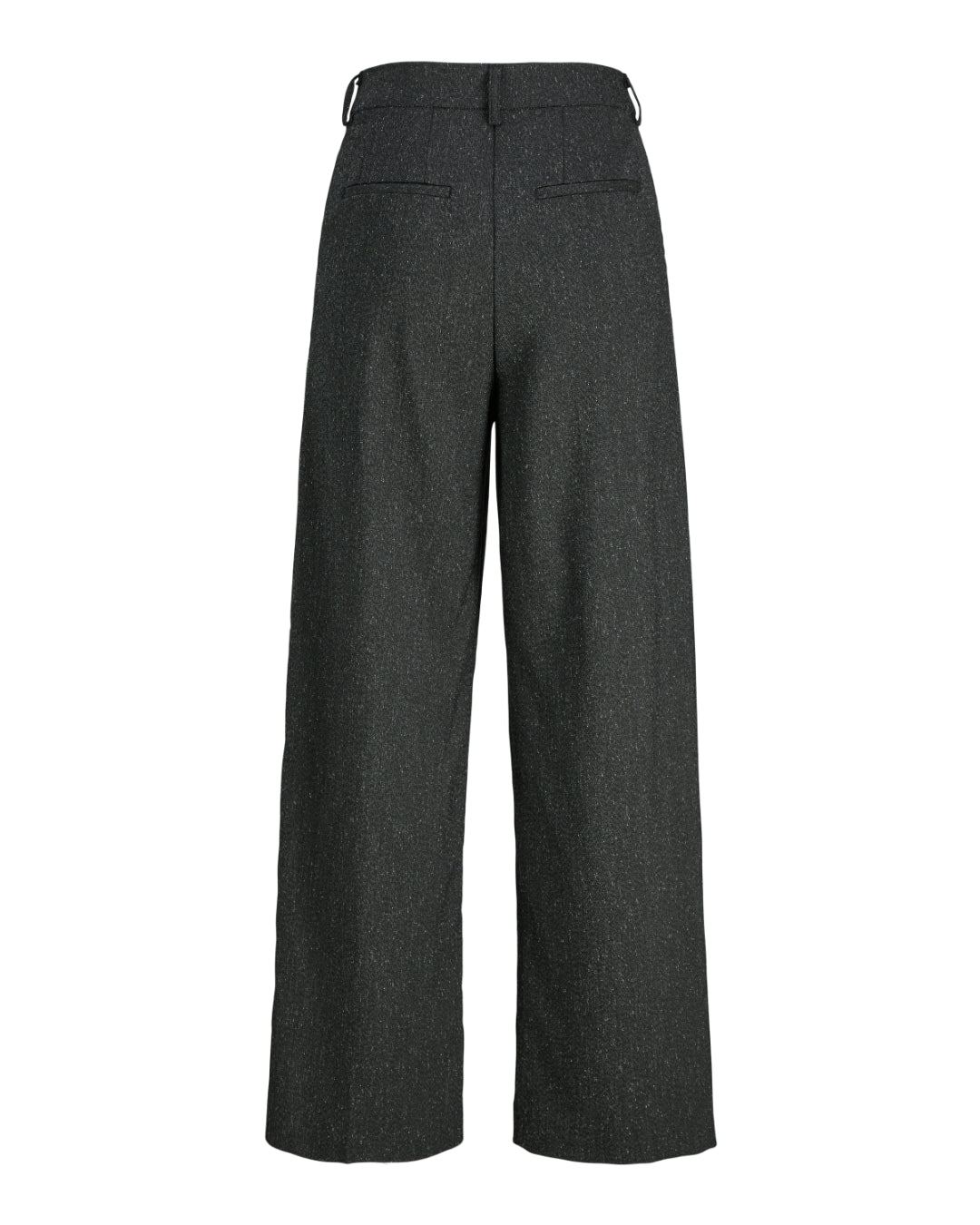 Produktbillede af sort melerede ELLIS bukser. Set bagfra. BySofieSønderby.