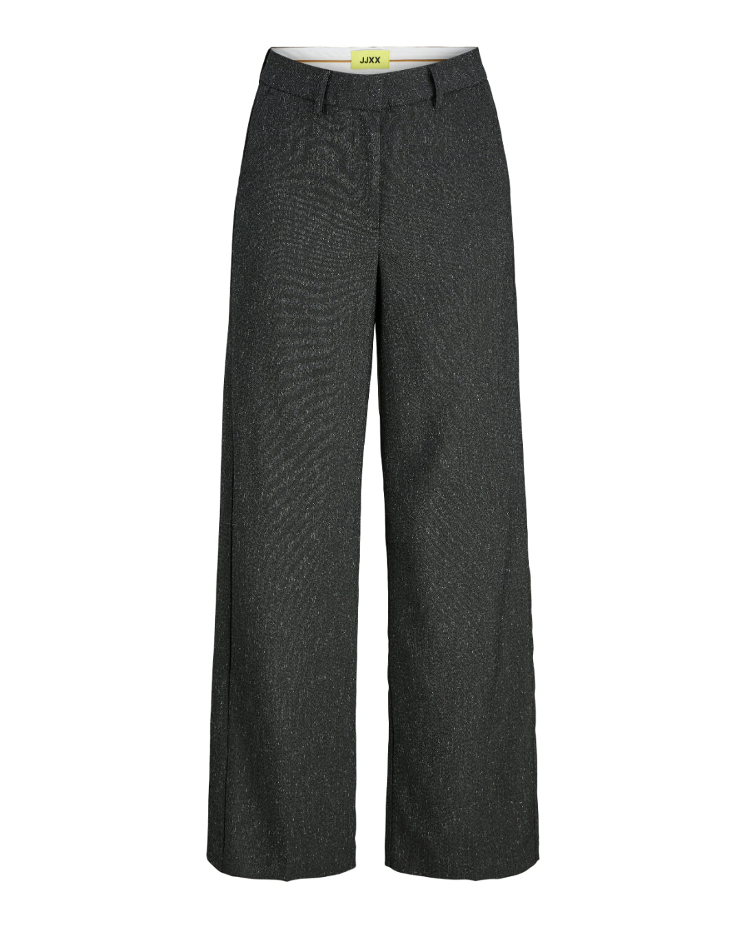 Produktbillede af sort melerede ELLIS bukser. Set forfra. BySofieSønderby.