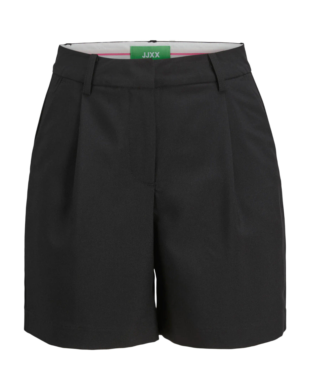 Produktbillede af sorte ELLIS shorts. Set forfra. Fra BySofieSønderby