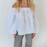 ESTELLE off shoulder bluse, hvid