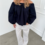 ESTELLE off shoulder bluse, navy