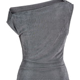 Produktbillede af grå EVA top. Set bagfra. Fra BySofieSønderby