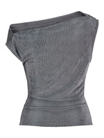 Produktbillede af grå EVA top. Set bagfra. Fra BySofieSønderby