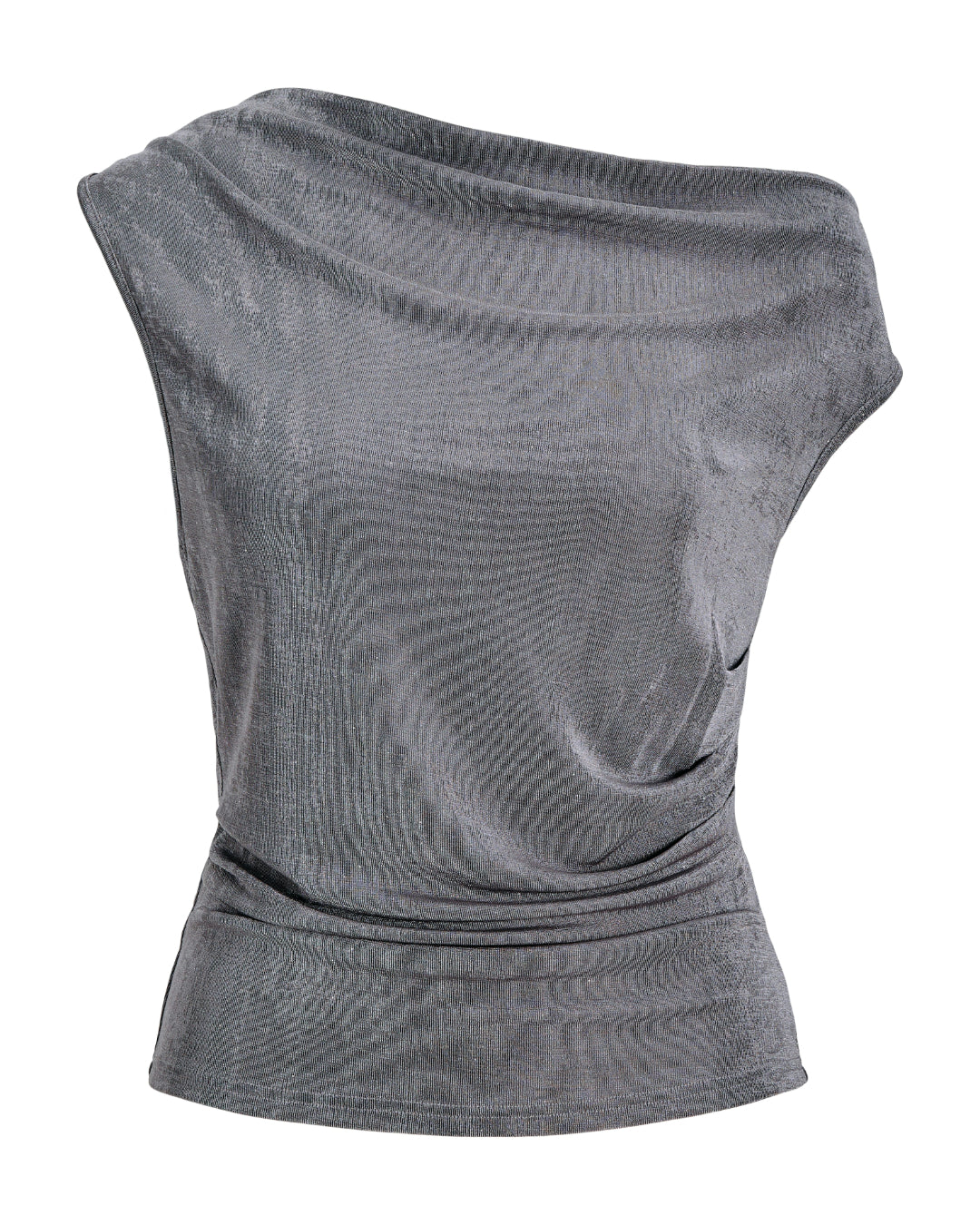 Produktbillede af grå EVA top. Set forfra. Fra BySofieSønderby