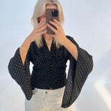 EVELYN bluse, sort