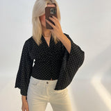 EVELYN bluse, sort