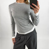 EVIE langærmet, grå