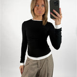 EVIE langærmet, sort