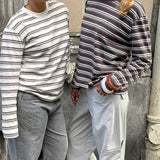 SOPHIA long sleeve, brun/lyseblå