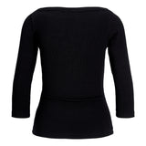 FIFI boatneck bluse, sort