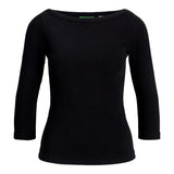 FIFI boatneck bluse, sort