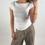 FIFI boatneck t-shirt, hvid