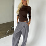 FIFI boatneck top, brun