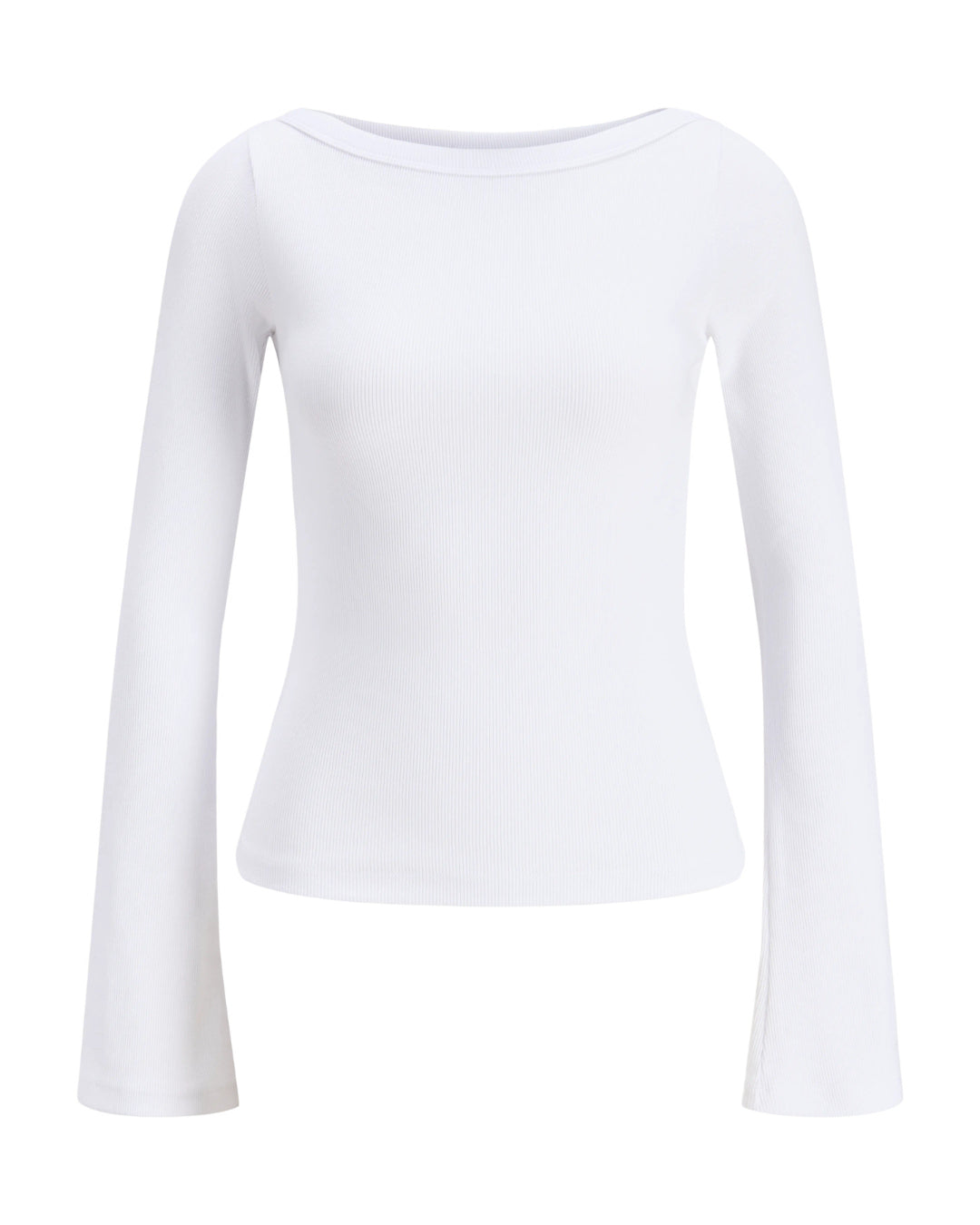Produktbillede af FIFI boatneck top i hvid. Set forfra. Fra BySofieSønderby