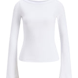 Produktbillede af FIFI boatneck top i hvid. Set forfra. Fra BySofieSønderby
