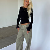 FIFI langærmet boatneck bluse, sort