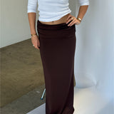 FLORENCE maxi nederdel, brun